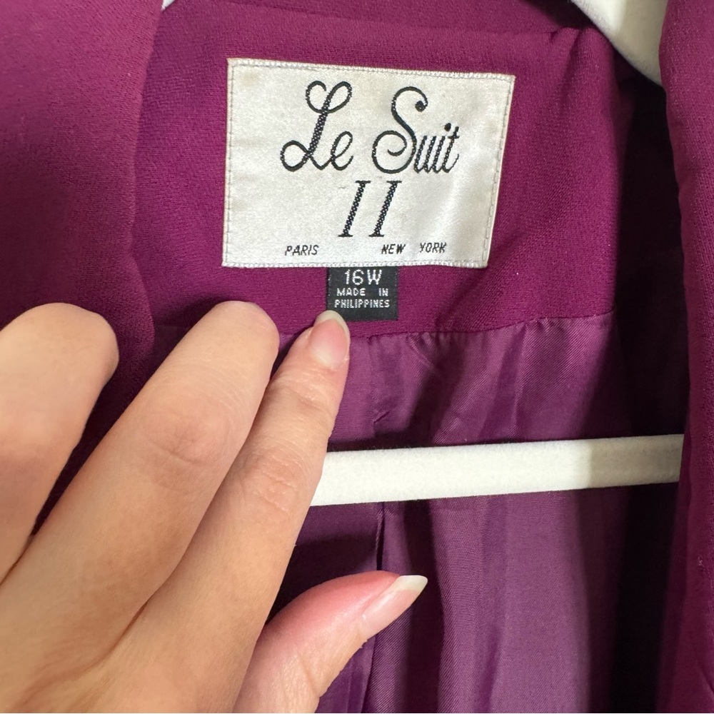 Le Suit Women's Plum Purple Blazer Jacket 16W - Picture 4 of 9